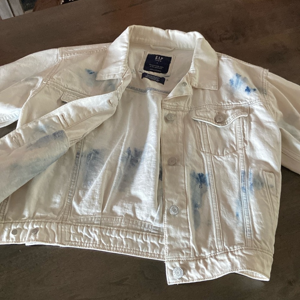 Gap teen soft style tie-dye denim jeans, jacket